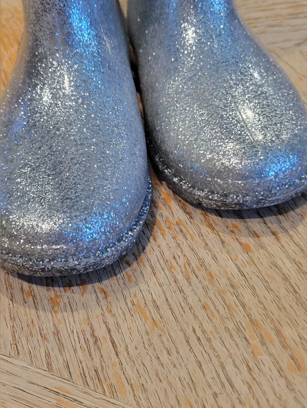 Western Chief Girls Silver Sparkle Rain Boots Size 1